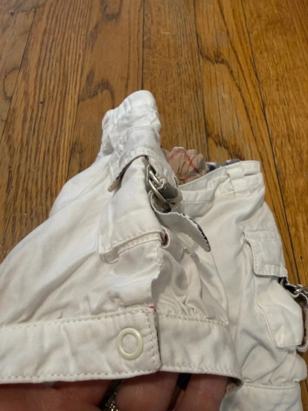 Burberry baby White Cargo Shorts with Check Trim size 6m cotton unisex